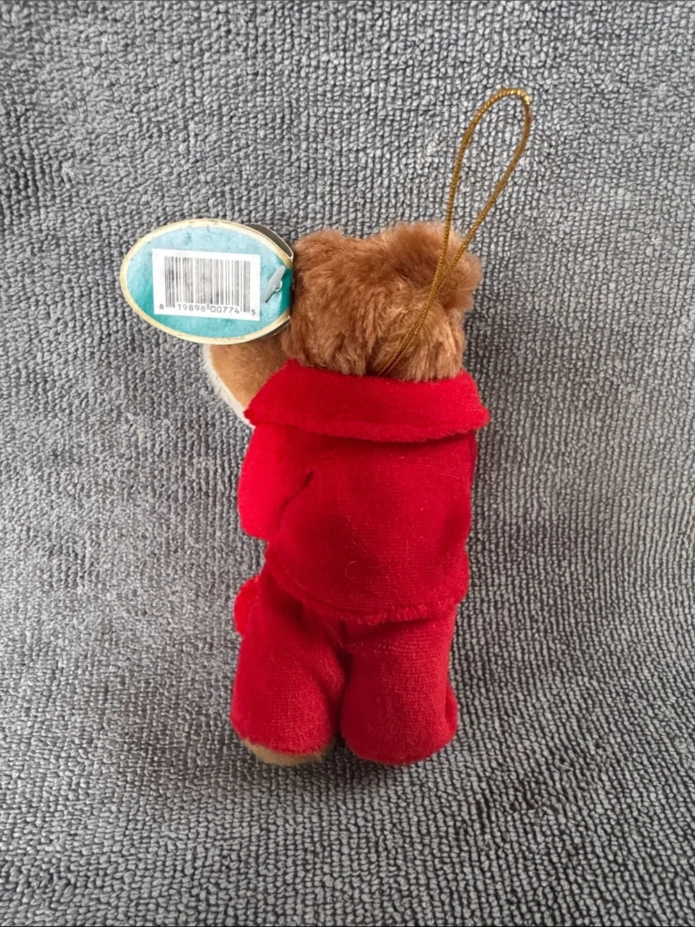 Vintage Bearington Collection Christmas Plush Bear Ornament NWT Red Velvet Suit